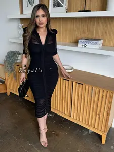 Giselle Mesh Midi Dress - Soft Stretchy Material with Lining, True to Size, Perfect for Spring Wear