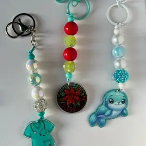 Handmade Beaded Cute Acrylic Keychain