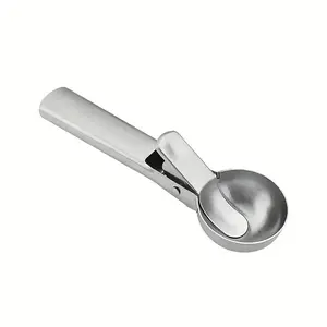 Stainless Steel Ice Cream Spoons with Trigger, Ice Cream & Dessert Scoops, Dishwasher Safe, Ideal for Home & Restaurant Use