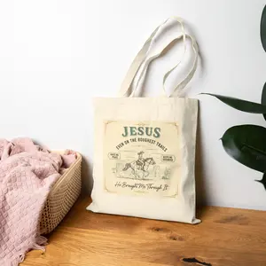 Jesus Riding Horse Tote Bag | Christian Faith Scripture Canvas Tote