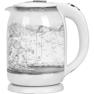 Household Electric Kettle, All 304 Stainless steel and No Plastic Contact, Automatic Shut-off,Borosilicate glass Visual Boiling, 2.0L Water Boiler & Tea Kettle Perfect For Tea & Coffee (pure white)