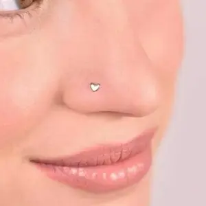 Heart-Shaped Nose Stud made of Stainless Steel
