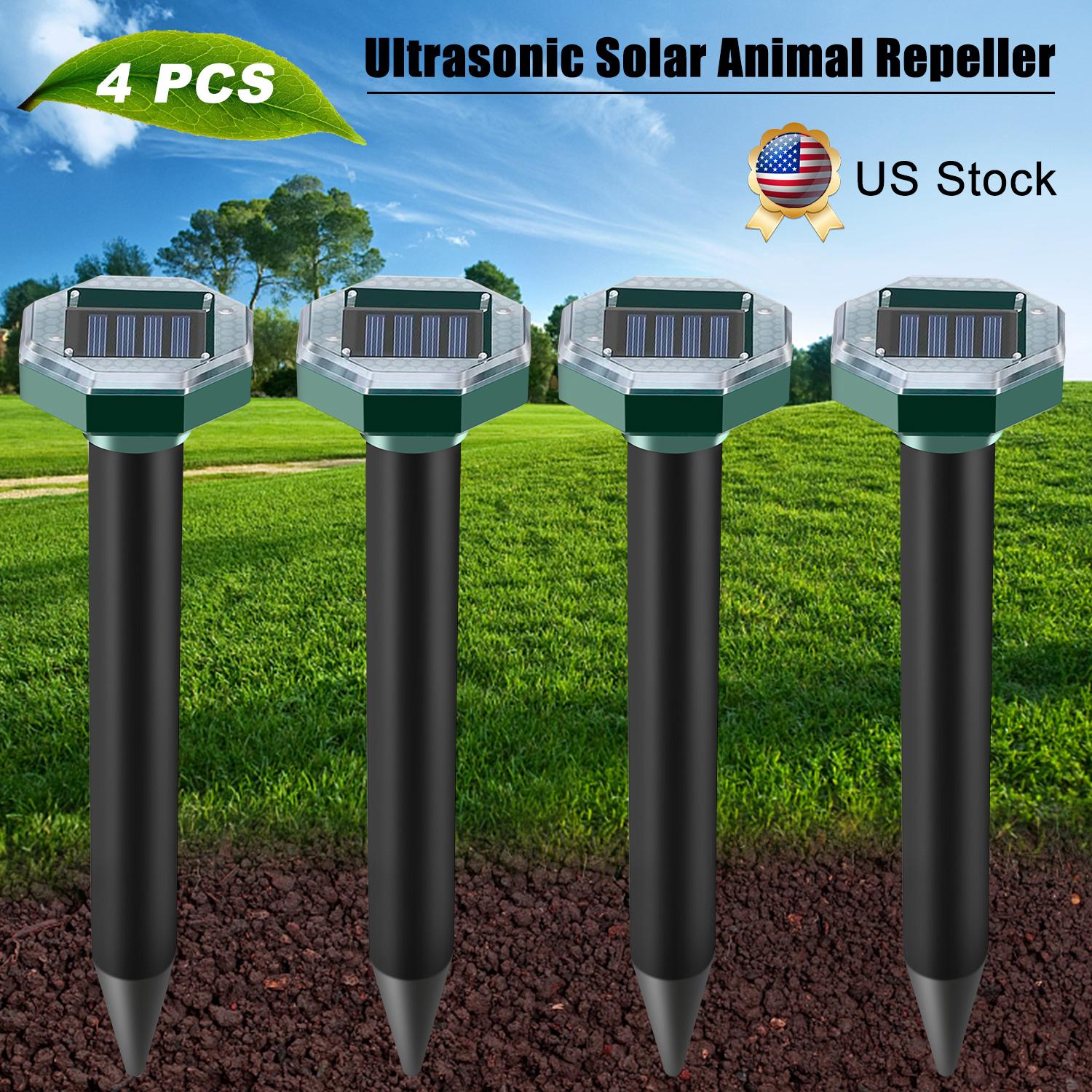 Pack of 2 Solar Mole Repellent Sonic Gopher Repellent Vole Chaser Mole Deterrent Sonic Spikes Repellent Ultrasonic Pest Control Outdoor Keep Moles Out of Yard Lawn