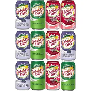 Canada Dry Ginger Winter Variety Pack - 3 Flavors : Cranberry, Regular, Blackberry - 12 pk