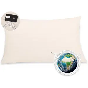Grounding Pillowcase King Improve Sleep Conductive Grounding Pillowcase 90% Cotton and 10% Silver with Grounding Cords 20X36in Beige