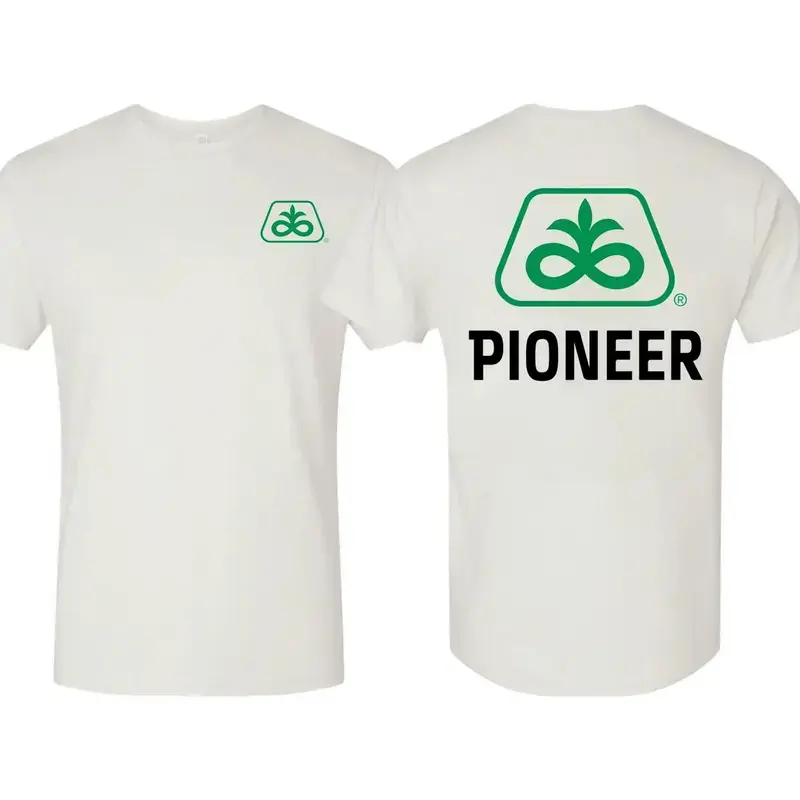 Pioneer Seed Men's T-shirt Tractor Agriculture Cotton Short Sleeve T-Shirt 100% Ultra Cotton Made in USA