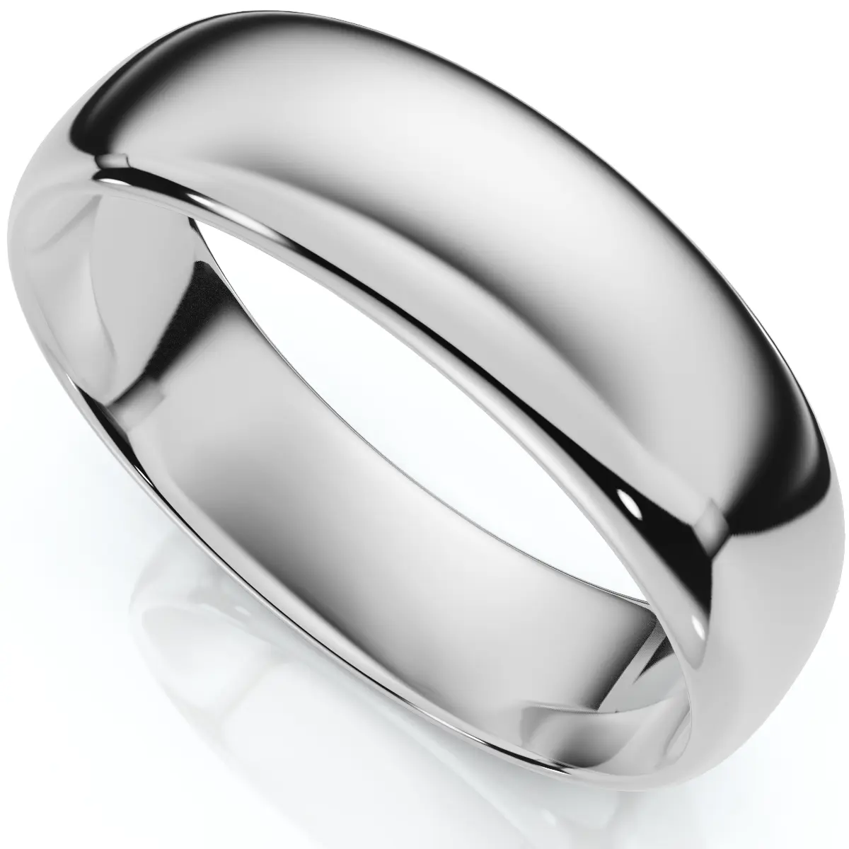 6mm Dome High Polished Wedding Band 950 Platinum 6mm Dome High Polished Wedding Band 950 Platinum