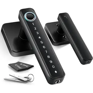 4-in-1  Fingerprint Door Knob Lock - No App Required, Door Locks for Bedrooms & Offices, Finger Print Door Knobs with Keypad & Code