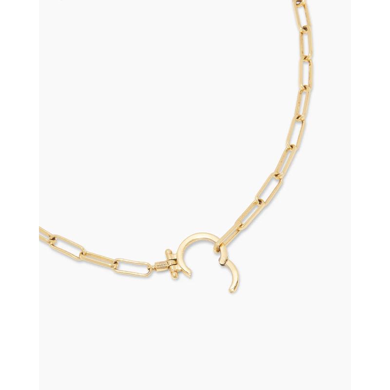 gorjana – Parker Necklace – 18K Gold-Plated Paperclip Chain – Timeless & Customizable Jewelry – Elegant Foundation for Layered Looks