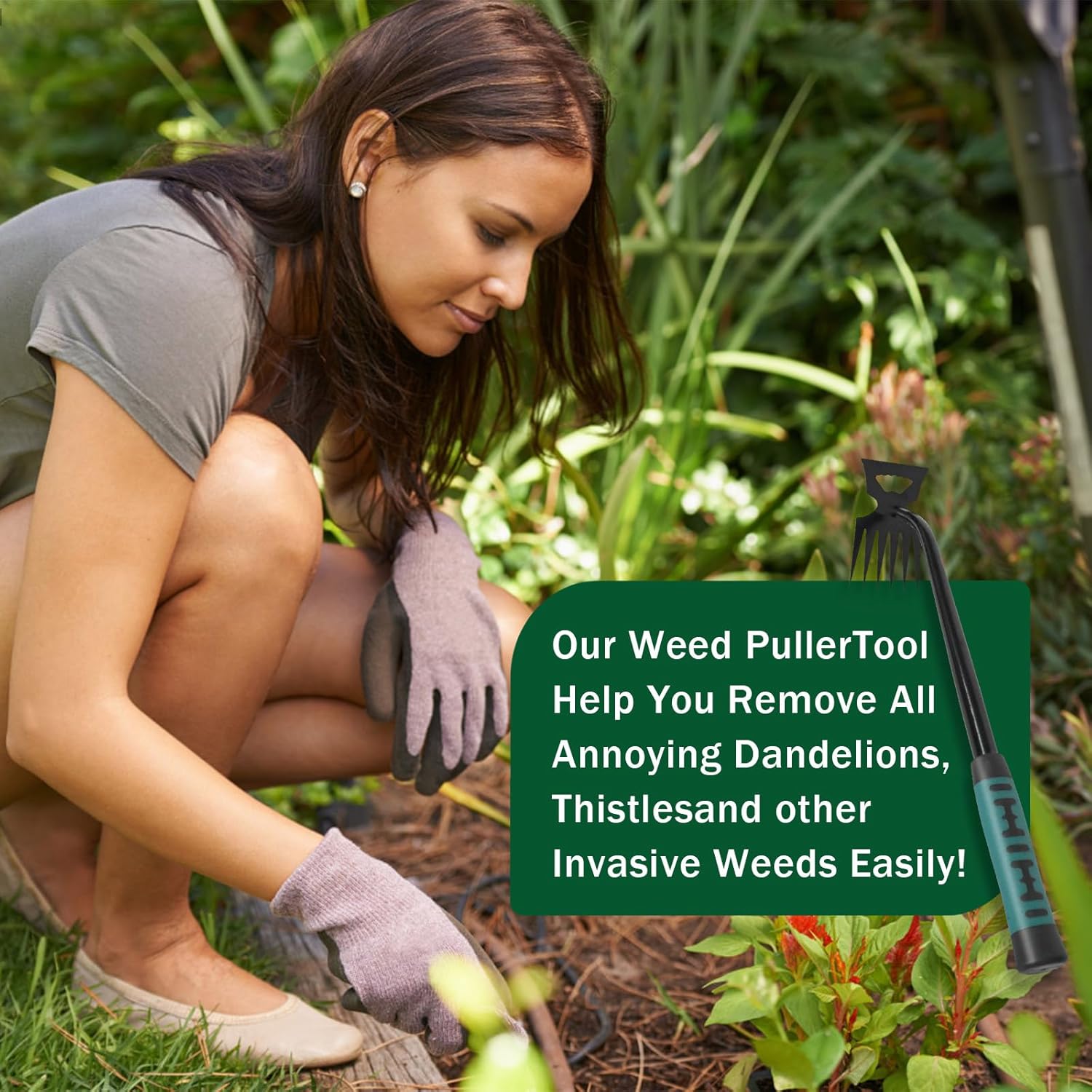 Weed Remover Tool,Portable Garden Weeder Tool,2026 New Gardening Weeding Tools,for Garden Hand Tools for Vegetable Gardening Backyard Farm Planting & Uprooting Weeding Tool (6 Teeth)