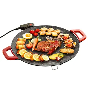 Portable Electric Korean BBQ Grill Pan 18.1in Smokeless Non-Stick Temperature Adjustable Ideal for Grilling Meat Pancakes Vegetables at Home or Outdoors Essential Tool for Barbecues in Autumn Winter TikTok Famous Hit Multifunction Kitchen Appliance