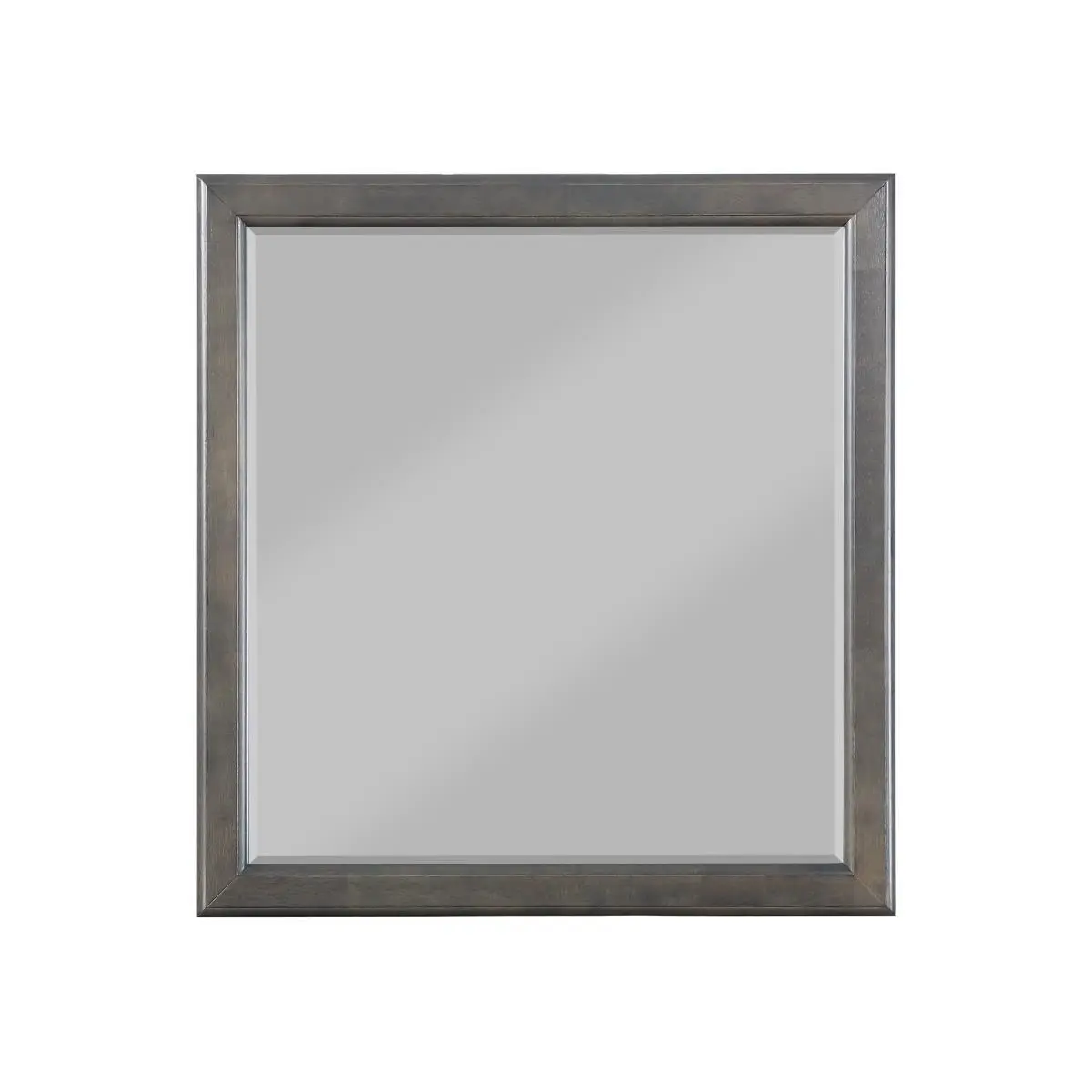 HomeRoots Decorative Bathroom Mirror - 1x36x38 in., Dark Gray Wood Frame with Simple Moldings, Classic Home Improvement Fixture for Bathroom, Bedroom