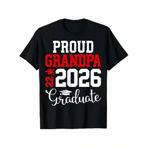 2026 Graduate Grandparent Shirt - 100% Cotton Fit Proud Grandpa & Grandma Design - All-Season Casual Wear for High School/College Graduation Gift (Men & Women) - 2026 Graduation Outfit 1-Year-to-Go Celebration Apparel