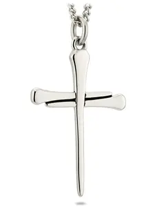 Women's Stainless Horseshoe Nail Cross Necklace-John 19:30
