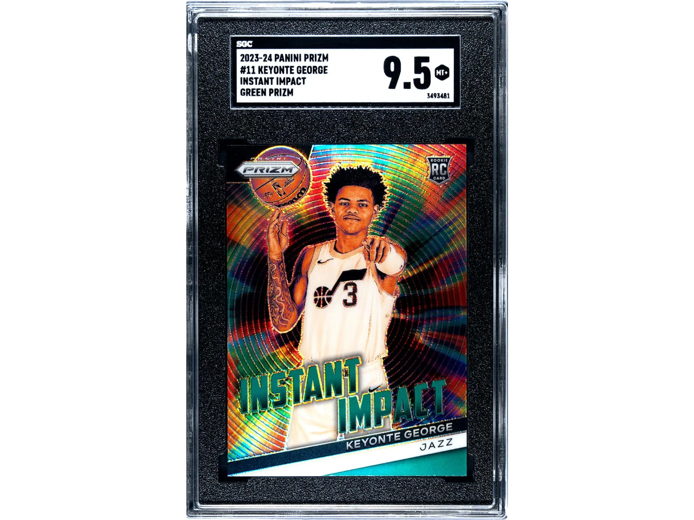 2023-24 Panini Prizm #11 Keyonte George Instant Impact Green Prizm SGC 9.5