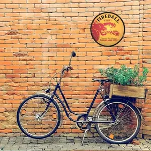 1pc Aluminum Fireball Whiskey Round Sign 20x20cm Retro High Definition UV Printing Indoor Outdoor Wall Art For Home Bar Pub Garden Yard Farm Living Room Autumn Theme Decor Gift for Birthday Graduation