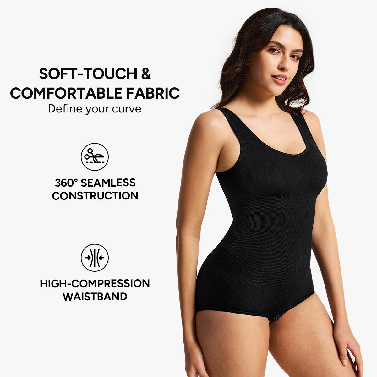 Nebility Women's Seamless Basic Shapewear - Comfortable Crewneck Sleeveless Bodysuit, Minimalist Womenswear for Daily & Outdoor Wear Curve Hugging Compression SpringStatements
