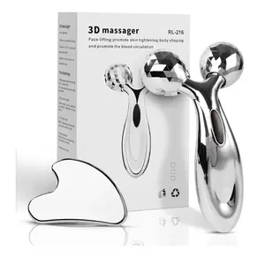 Stainless Steel Gua Sha and Face Roller Set, Facial Tool for Face Sculpting, Metal Skin Care, Massager for Women