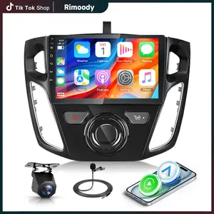 Rimoody 2G 64G Android Car Radio for Ford Focus 2012-2018 9'' In-Cell Touch Screen Car Stereo with Wireless CarPlay Android Auto GPS/Bluetooth 5.0/FM RDS/EQ/Wi-Fi/Mirror Link/AHD Backup Camera