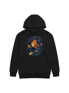 Cottagecore Fox Hoodie With Wildflowers And Enchanted Forest Aesthetic