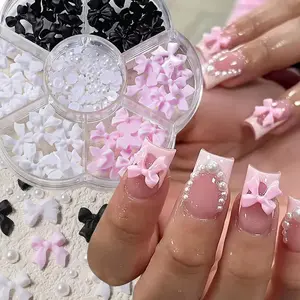 Cute Nail Bows, 3D Colored Nail Decoration Set, Flatback for DIY Nail Art, Phone Case Decoration, Perfect for Creative Manicures