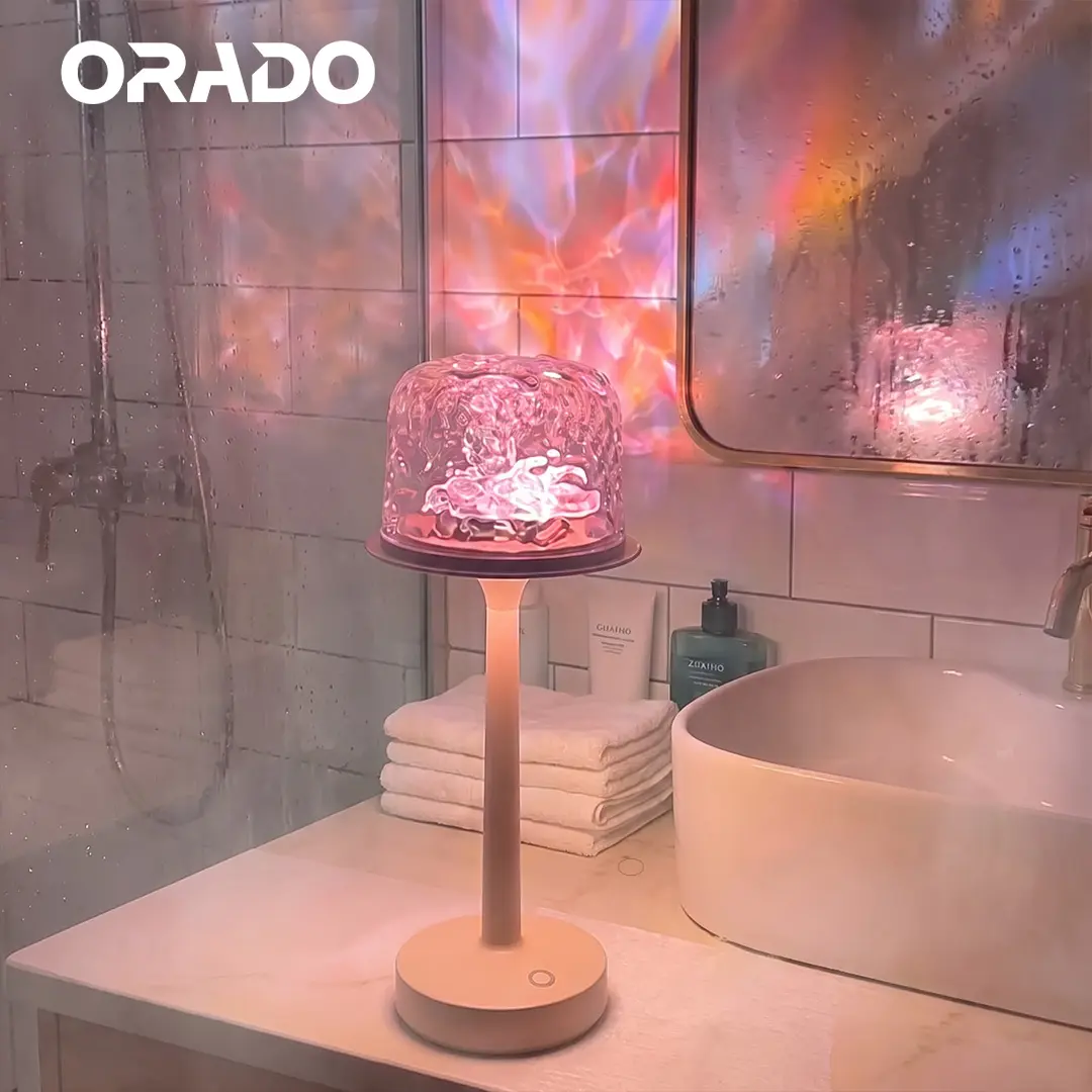 ORADO Cordless LED Table Lamp - IP64 Waterproof, Rechargeable 3600mAh, 16-Color Dimmable Touch & Remote Control Ambiance Lamp, Room Accessories for Bedroom, Living Room Decor