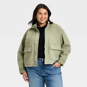 Women's Utility Fashion Jacket - Universal Thread Olive Green 1X