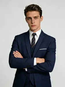 Men's Slim Fit Suit Jacket, Elegant and Simple Style, Perfect for Business Office, Daily Commute, Wedding Banquet, Formal and Semi-Formal Occasions, Classic