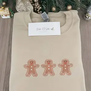 Ginger Bread Christmas Embroidered Sweatshirt