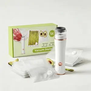 *Zero Waste Food Hack!Rechargeable Portable Vacuum Sealer Handheld Food Saver Machine with 3 Sizes Reusable Bags for Meal Prep Camping