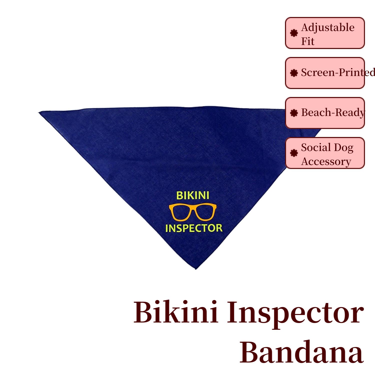 Midlee Bikini Inspector Dog Bandana - Funny Summer Beach & Pool Accessory with Sunglasses Design for Small & Large Dogs