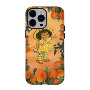 S-Strawberry Shortcake Orange Blossom Phone Case Trendy Cartoon Phone Case Compatible for iPhone 17 Promax 16 15 14 13 12 11 and for Samsung S21-S25 Perfect Gift for Her/Him Cute Phone Cases