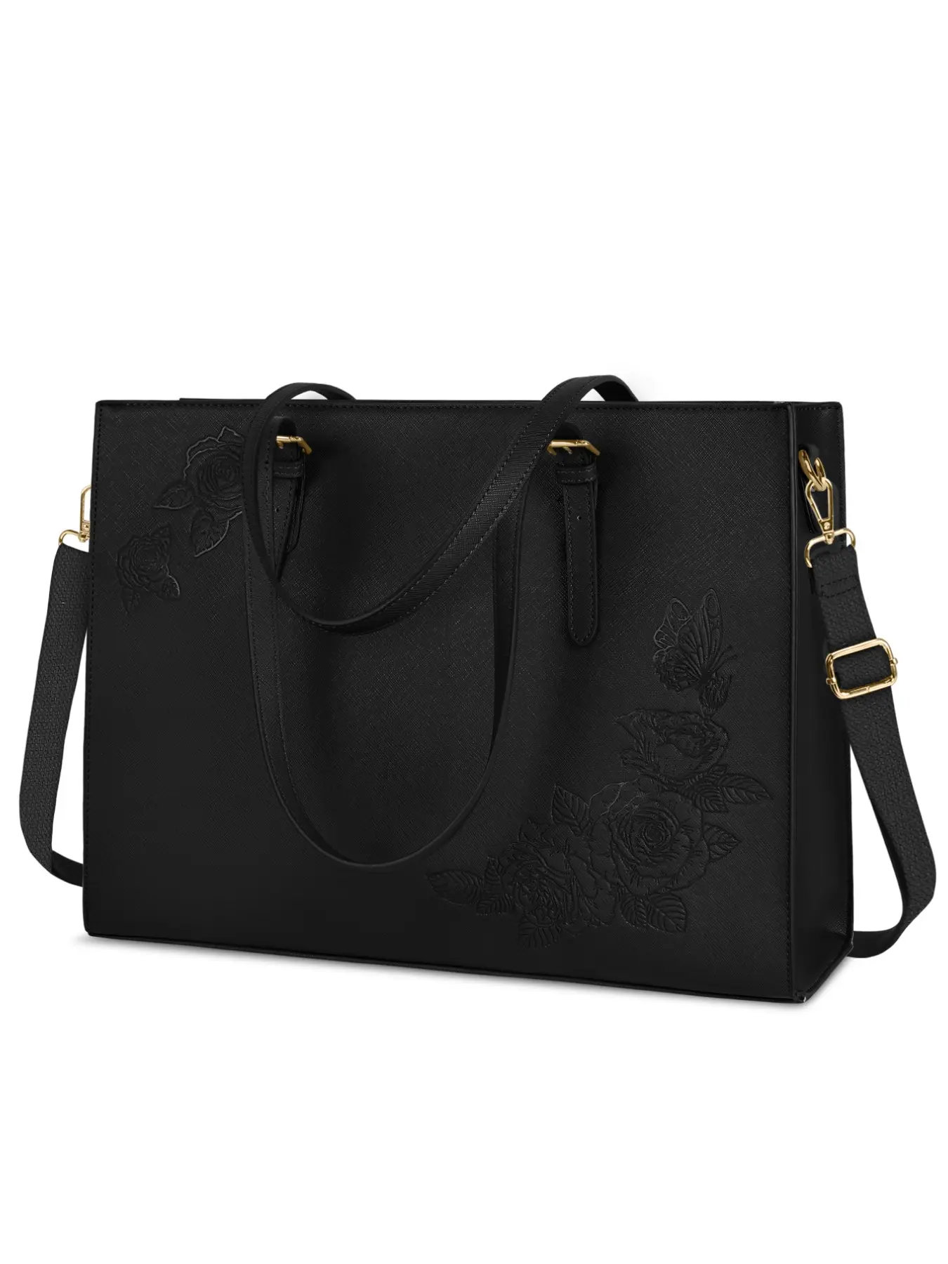Women's Solid Color Large Capacity Laptop Bag, Fashionable Lightweight Waterproof Computer Tote Messenger Bag, Professional Office Work Bag