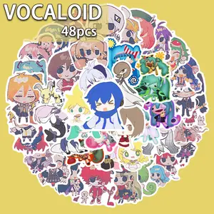 48 Pcs Vocaloid Expression Stickers Set, Perfect for Phone Cases, Smartphone & Laptop Skins, Ideal for DIY Projects & Creative Decorations