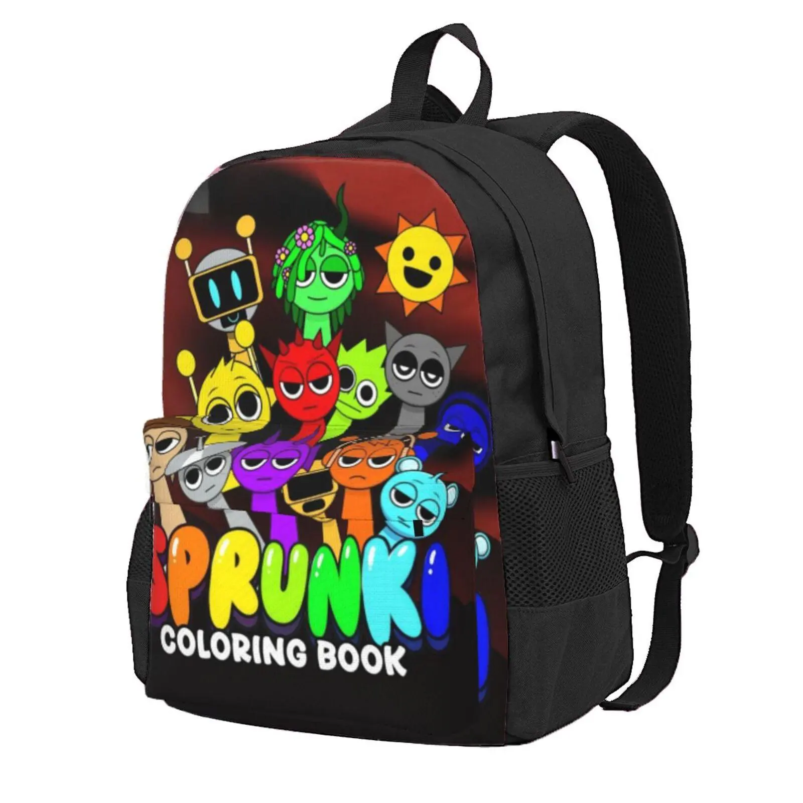 Sprunki Kids Backpack for Boys Girls Sprunki toys Daypack Sprunki plush Durable School Bag with Reflective Stripe for Commuting, Daycare & Outdoor Play