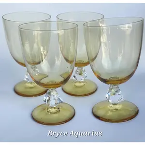 4 Bryce Aquarius Amber goblet glass Crystal