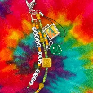 Bold and Brash Beaded Charm Keychain with Dice for Bag of Accessories