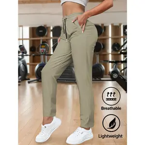 Women's Solid-Color Straight-Leg Sports Trousers: Highly Versatile for Daily Sports, Fitness Activities and Commuting