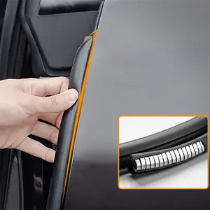 Summervibes Car Door Seal Strip - 2PCS B-Pillar Sealing Strip, Automotive Rubber Frame with Buckle EPDM Gasket Weather Stripping for Soundproofing, Dustproof Noise Reduction Edge Trim,Universal for Cars, Trucks, SUV, RVs Car Accessories Car Door Protector