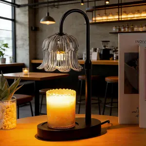 Candle Warmer Lamp with Timer Adjustable Height Brightness Scented Flameless Heating for Home Decor Living Room Bedroom Gray Safe Dimmable Function