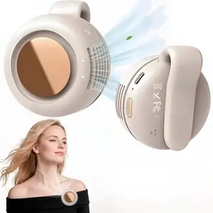 Mini Bladeless Fan. Portable, rechargeable, and silent. Features 3 adjustable speeds, a rotating body, and versatile use as a handheld, waist-mounted, or phone cooling fan. Ideal for outdoor travel,Perfect Gift