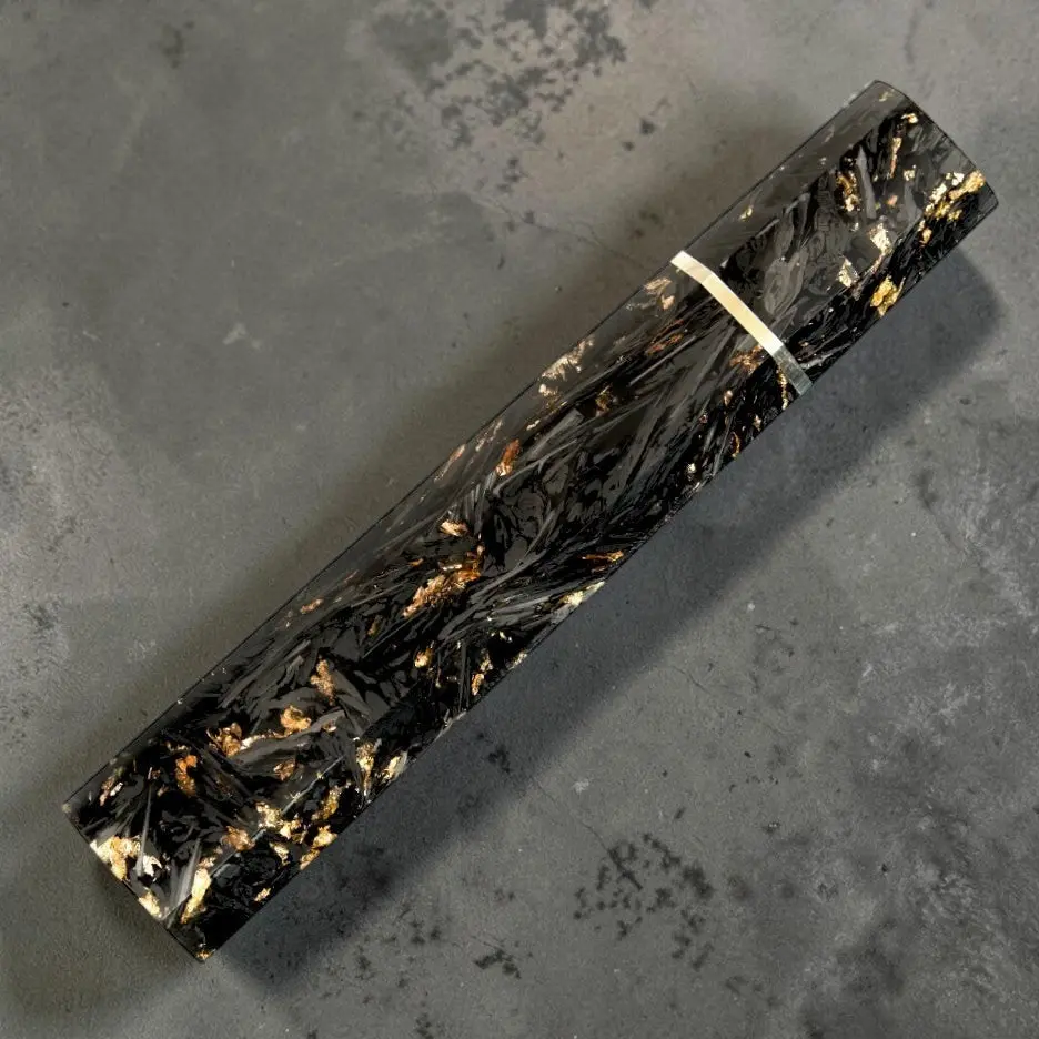 Tokushu Knife Shattered Carbon Gold Wa Handle for 90mm - 150mm