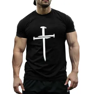 Jesus Cross with Three Nails Vintage Christian Shirt for Men Women Religious Faith Outfit Church Service Spiritual Gift Inspirational Apparel