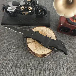 Minimalist Bat Folding Knife For Camping Twin Blade ,Design Metal Art,  Must-have Collectible Toy & Ornament, Ideal Gift for Men &Women Boyfriend,Black-1pcs