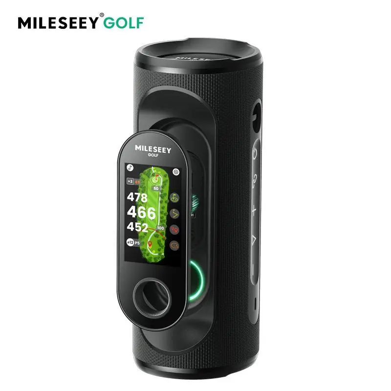 MILESEEY Golf GPS Speaker with 43K+ Courses No-Subscription, Detachable GPS Handheld Rangefinder, MagLock, Color Touchscreen, Visual & Audible Yards, Layup/FCB/Hazard, 15H Battery, IP67,Golf Accessories for Men