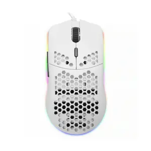 Sanoxy Honey Comb RGB Gaming Mouse with 6 DPI Levels and 6 RGB Backlight Modes - White
