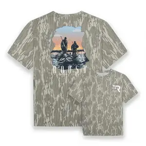 Roost Morning Shift Camo Tee Casual And Fashionable For Everyday Wear Top Streetwear, Gift For Hunting & Adventure Fans Pullover Hunting Tee, Classic Vintage Look for Deer Season Lovers