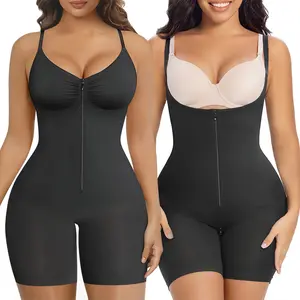 SHAPERX 2 PCS Shapewear for Women Tummy Control Bodysuits Zip-Up Body Suit