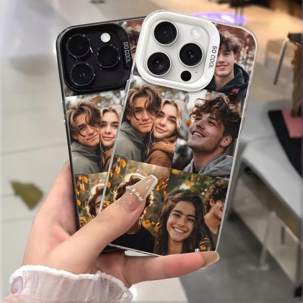 Print the group photo on a phone! Couples Custom Patch Phone Case for iPhone 12–17, Full Model Coverage, Drop Protection