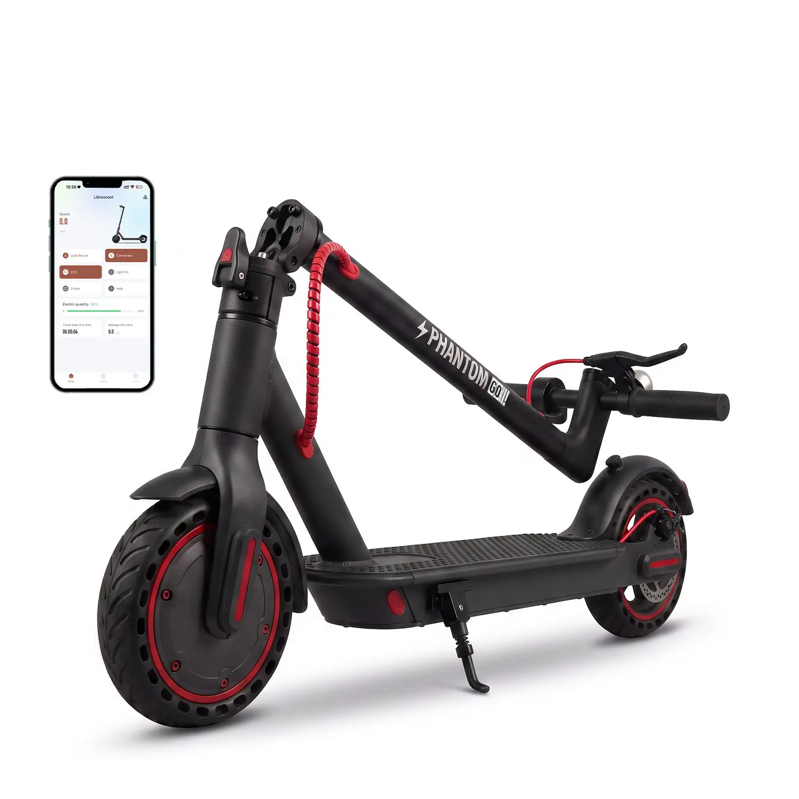 ABK-10 Adult Electric Scooter: 350W Peak Power Motor, 36V 10.2Ah Lithium Battery, Max Speed ​​15.5 mph, 20-Mile Range, 8.5-Inch Solid Tires, Foldable Commuter Scooter